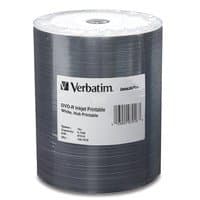 Verbatim DVD-R 4.7GB Inkjet Printable, 16x Write Speed, 100 Discs, White
