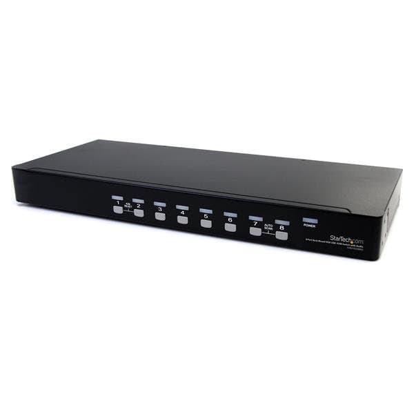 StarTech 8-Port USB VGA KVM Switch, 1U Rackmount, 1920×1440, Audio, 48W