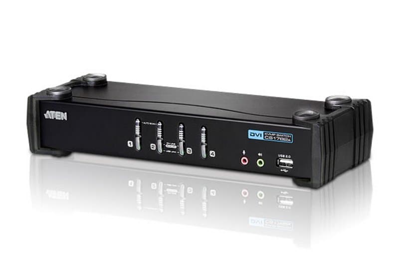 ATEN 4-Port DVI KVMP With USB 2.0 Peripheral Sharing