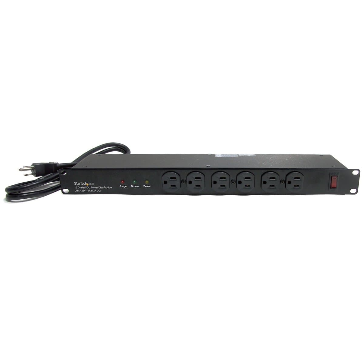 StarTech 16-Outlet Rackmount PDU, Surge Protection, 1U, 120V/15A