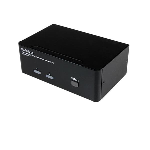 StarTech 2-Port Dual DisplayPort USB KVM Switch, 4K Ultra HD, Audio, USB Hub
