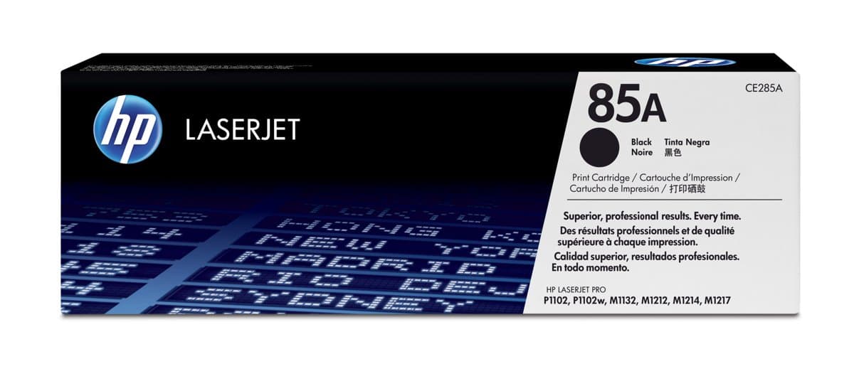 HP 85A Black Original LaserJet Toner Cartridge, 1600 Page Yield