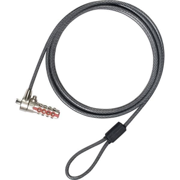 Targus DEFCON Combination Cable Lock, 2m, Galvanized Steel, Grey
