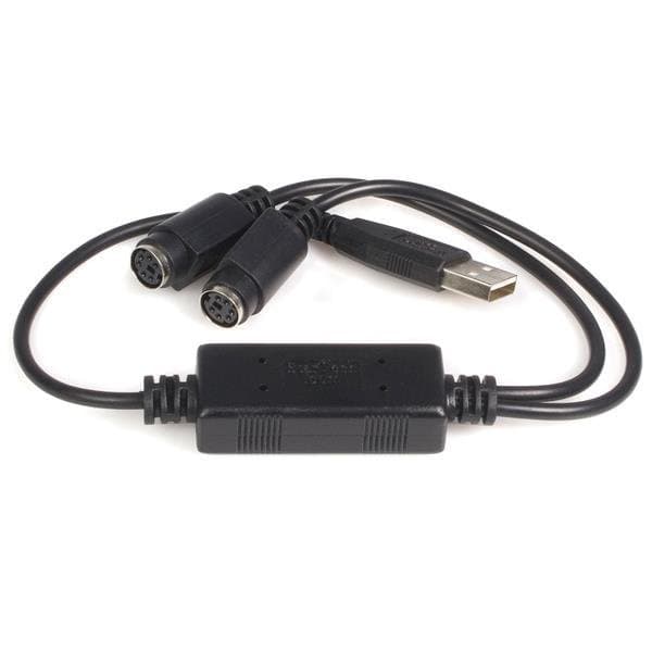 StarTech USB to PS/2 Adapter, 1 USB-A to 2 DIN-6, Plug & Play