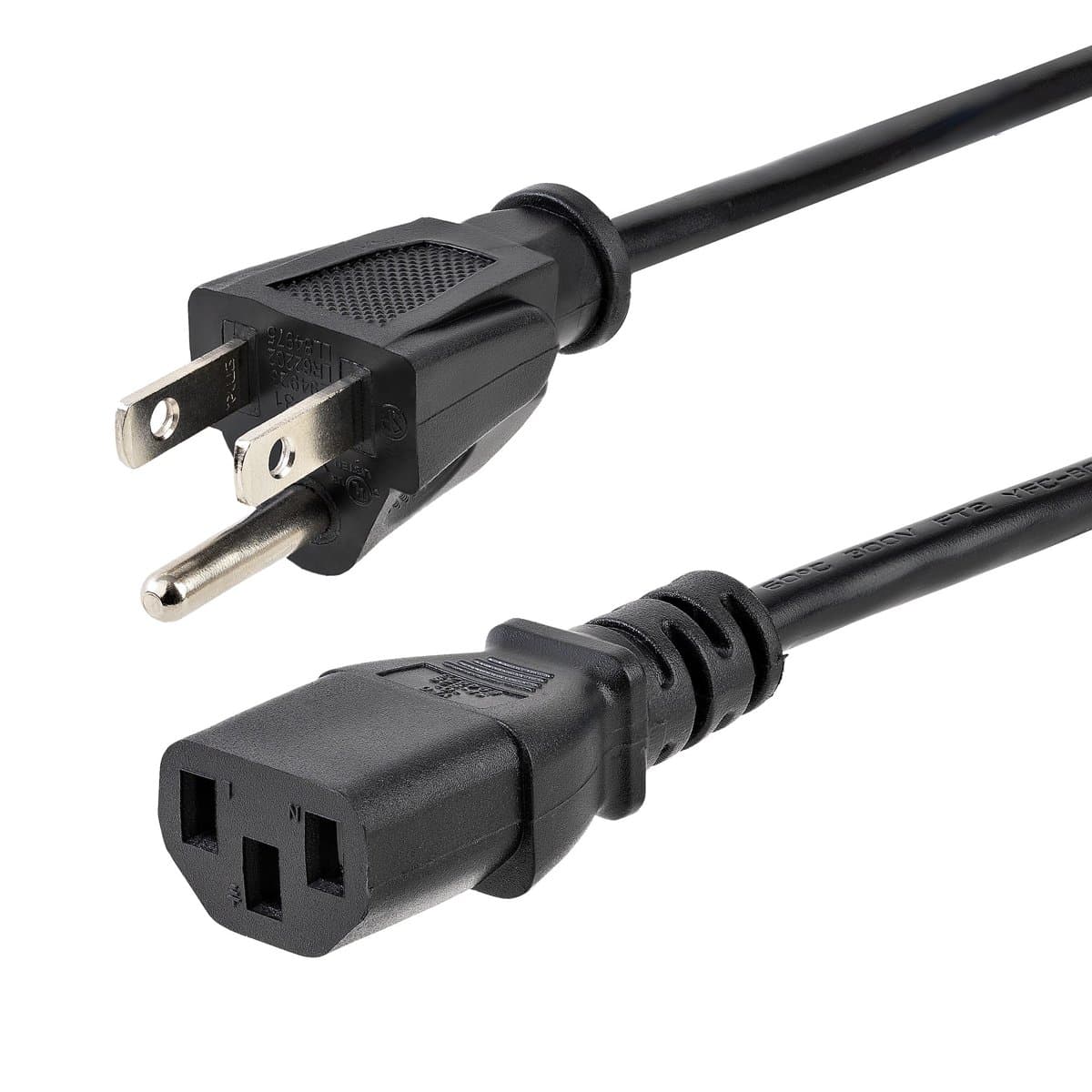 StarTech 10ft NEMA 5-15P to C13 Computer Power Cord, 10A 125V, 18AWG, UL Listed