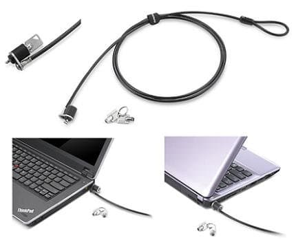 Lenovo Security Cable Lock, 1.52m Cable, Galvanized Steel, Key Lock
