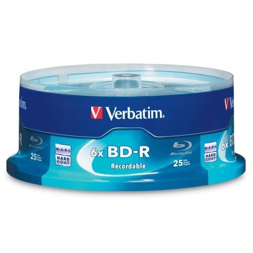 Verbatim 25-Pack Bd-R 25GB 6X Spindle Blu-Ray Recordable Branded Disc