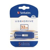 Verbatim 32GB Flash Drive USB 2.0 Retractable Blue 97408