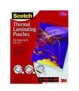 3M Letter Thermal Laminating Pouches, 8.5" × 11", 3 mil, 50-Pack