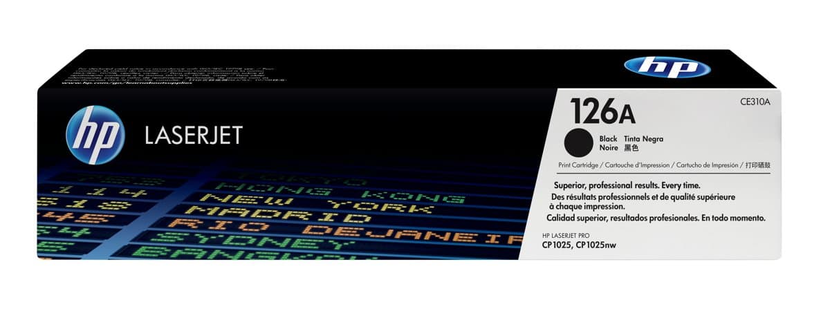 HP 126A Black Original LaserJet Toner Cartridge, 1200 Page Yield