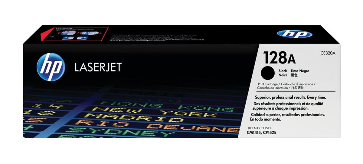 HP 128A Black LaserJet Toner Cartridge, 2000-page yield, 1-pack
