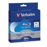 Verbatim Bd-R Dl 50GB 8X 10-Pack Spindle Box Peg Hanger - High-Definition