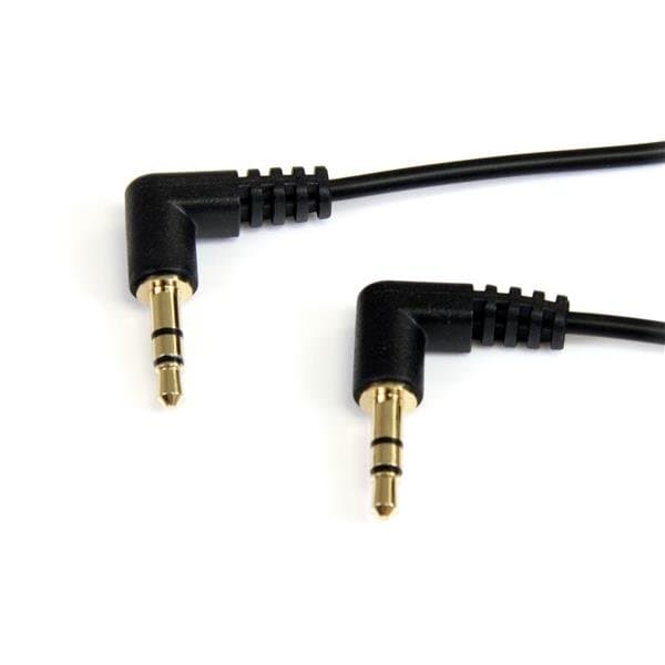 StarTech 3.5mm Stereo Audio Cable, Right Angle, 1 ft, Gold-Plated