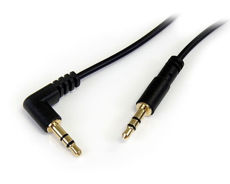 StarTech 3.5mm Stereo Audio Cable, Right Angle & Straight, 6 ft, Gold-Plated
