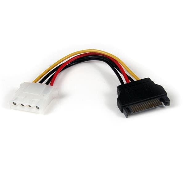 StarTech 6 in SATA to LP4 Power Cable Adapter, SATA 15-pin Male to LP4 (Molex) Male