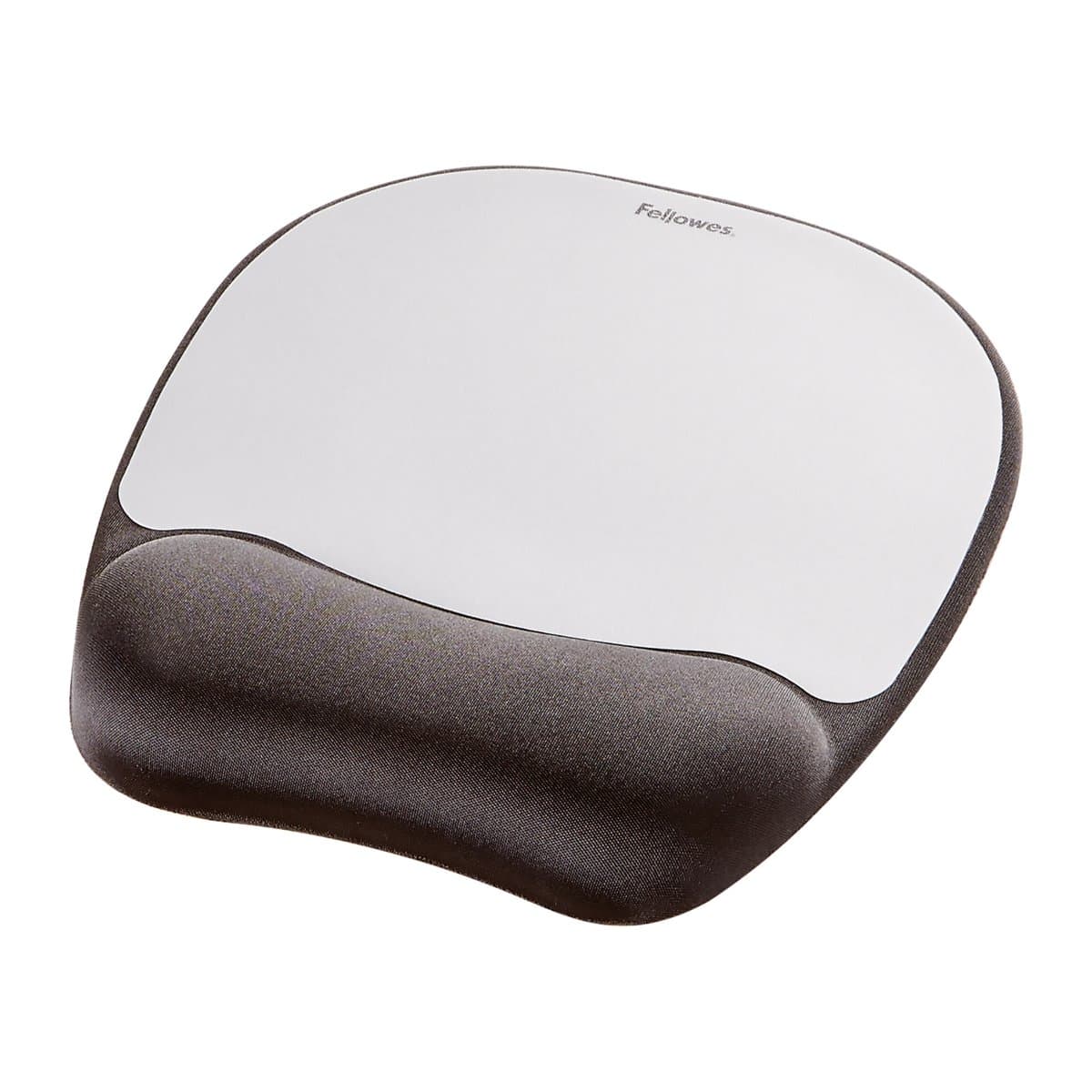 Fellowes Memory Foam Mouse Pad with Wrist Support, Silver, Ergonomic, Laser/Optical