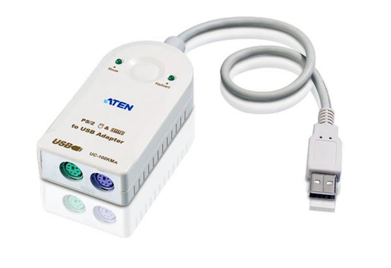 ATEN UC100KMA USB to PS/2 Signal Converter, 0.3 m Cable, 2× 6-pin Mini-DIN, USB-A, 80 g