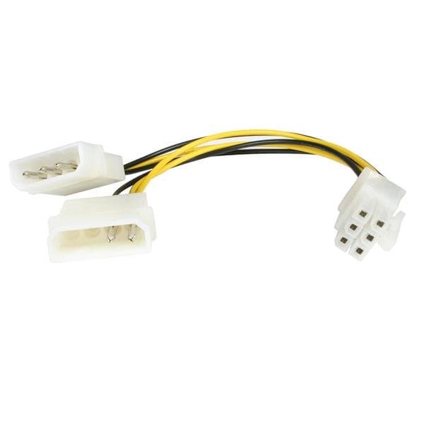 StarTech LP4 to 6-Pin PCI-E Power Adapter Cable, 6in, 20g, RoHS