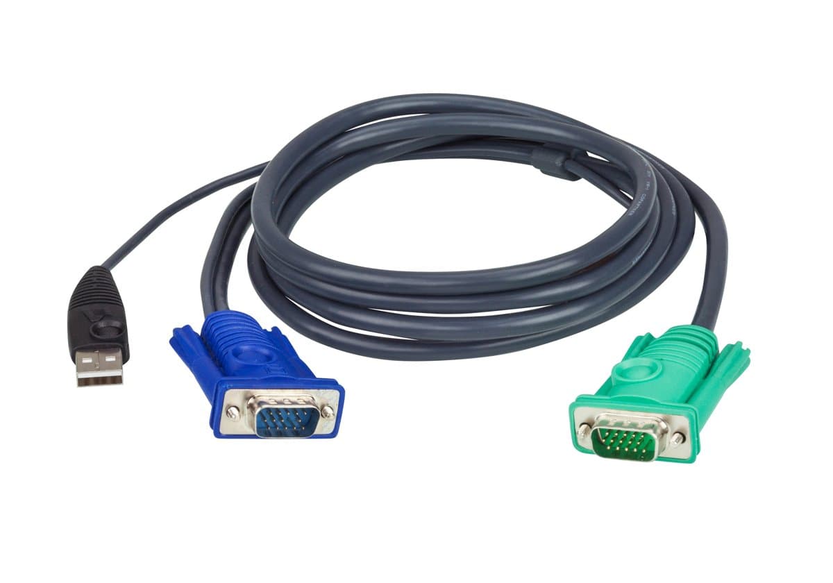 ATEN USB KVM Cable, VGA Connector, 1.8 m, 3-in-1 SPHD