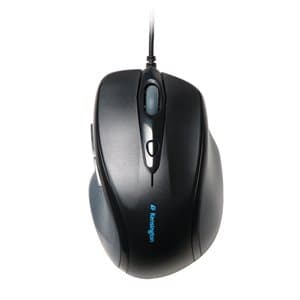 Kensington Pro Fit Right-Hand Wired Mouse, Optical, 2400 DPI, USB/PS2, 4 Buttons