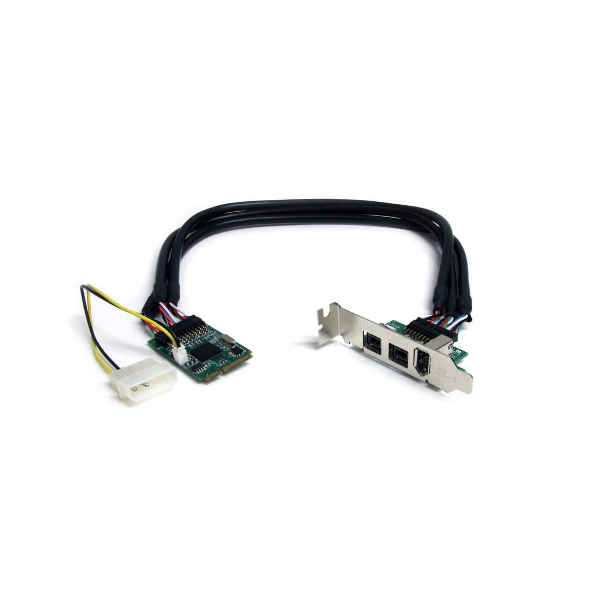 StarTech 3-Port Mini PCIe FireWire Adapter, 2× FireWire-800/400, 0.8 Gbps, Full/Low-Profile