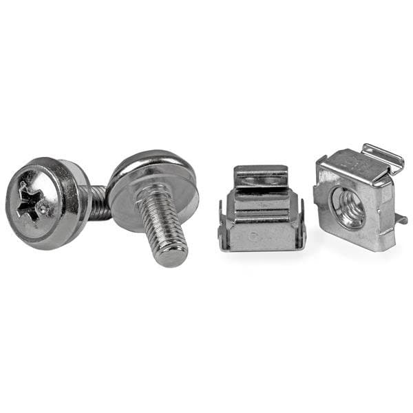 StarTech GV8253, M5 Mounting Screws and Cage Nuts, Stainless Steel, 50-Pack
