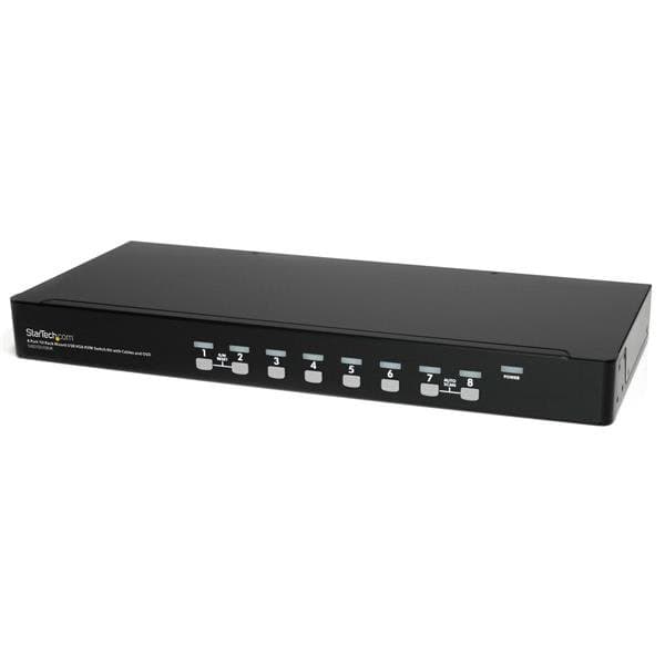 StarTech 8-Port 1U Rackmount USB KVM Switch, VGA, 1920×1440, OSD