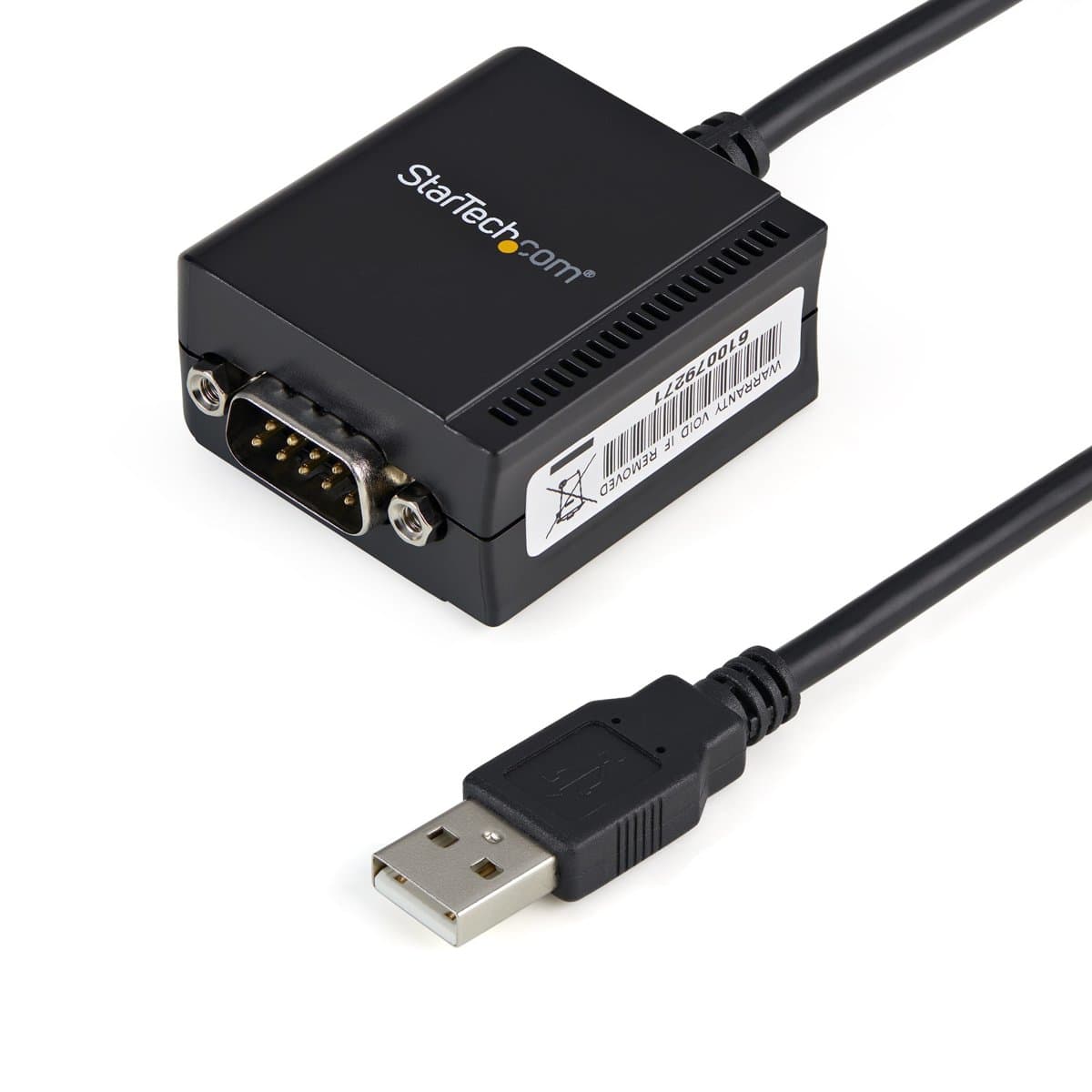 StarTech USB to RS232 DB9 Serial Adapter Cable, FTDI Chipset, COM Retention, 8 in, Black