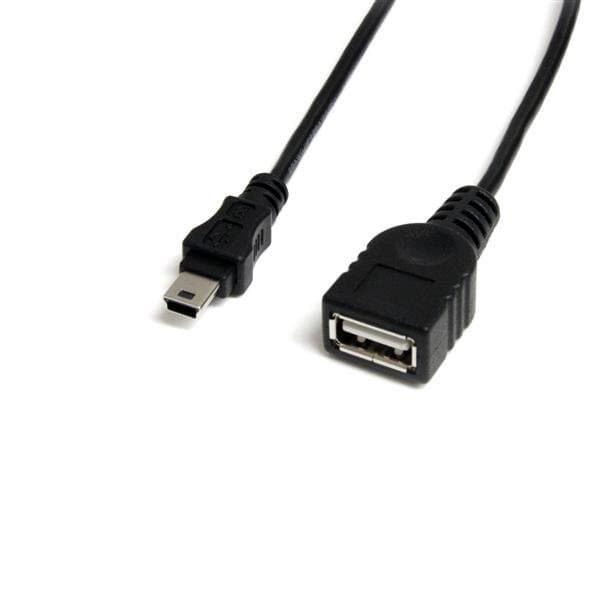 StarTech Mini USB, A to Mini-B Cable, 1ft, USB 2.0, Black
