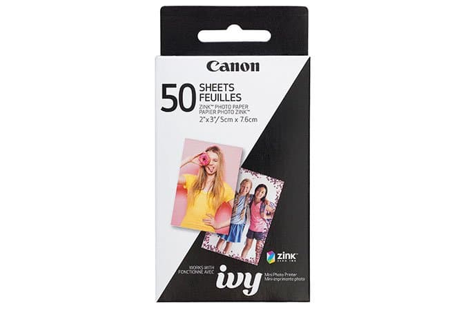 Canon ZINK Photo Paper, 2×3" 50-Sheet Pack, Zero Ink Technology
