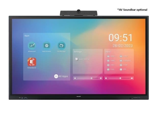 Sharp PN-LC652 65" 4K LCD Display, 3840×2160 Resolution, USB-C, IPS