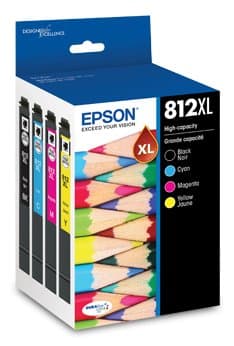 Epson T812 XL Ink Cartridge Multipack, CMYK, High Yield, 4-Pack