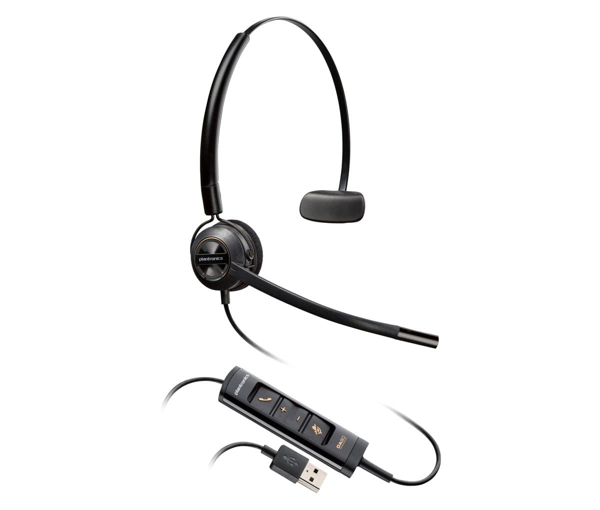 HP Poly EncorePro 545 USB-A, Wired Headset, 2.18m Cable, 32g, Calls/Music