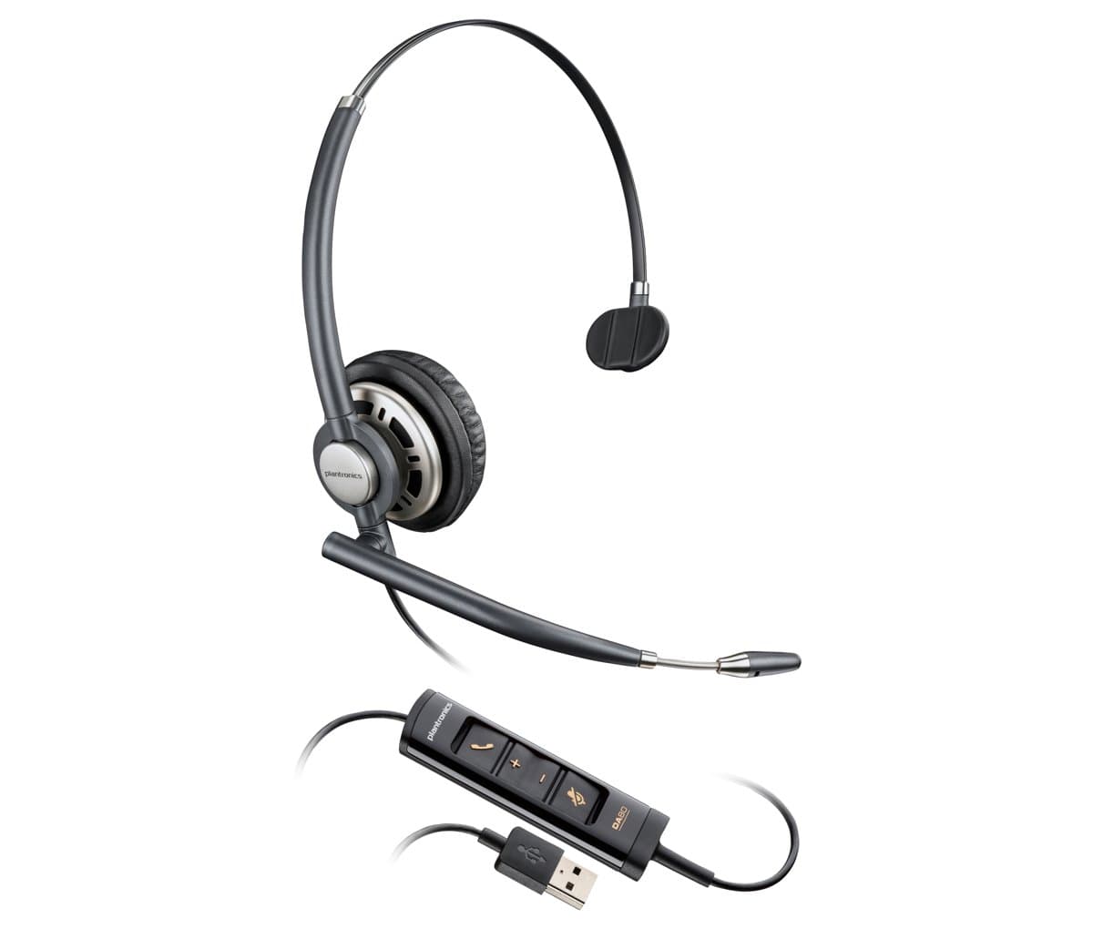 HP EncorePro 715 USB-A Monoaural Headset, Wired, 53 g, Calls/Music, Black