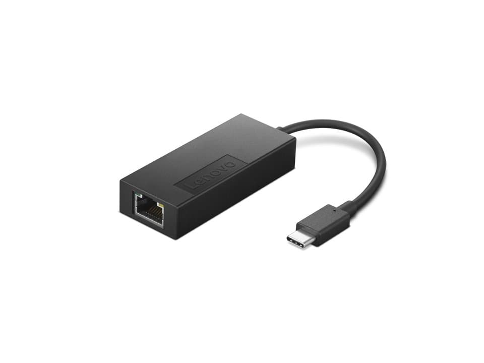 Lenovo USB-C Ethernet Adapter, 2.5 Gbps, RJ-45, Black