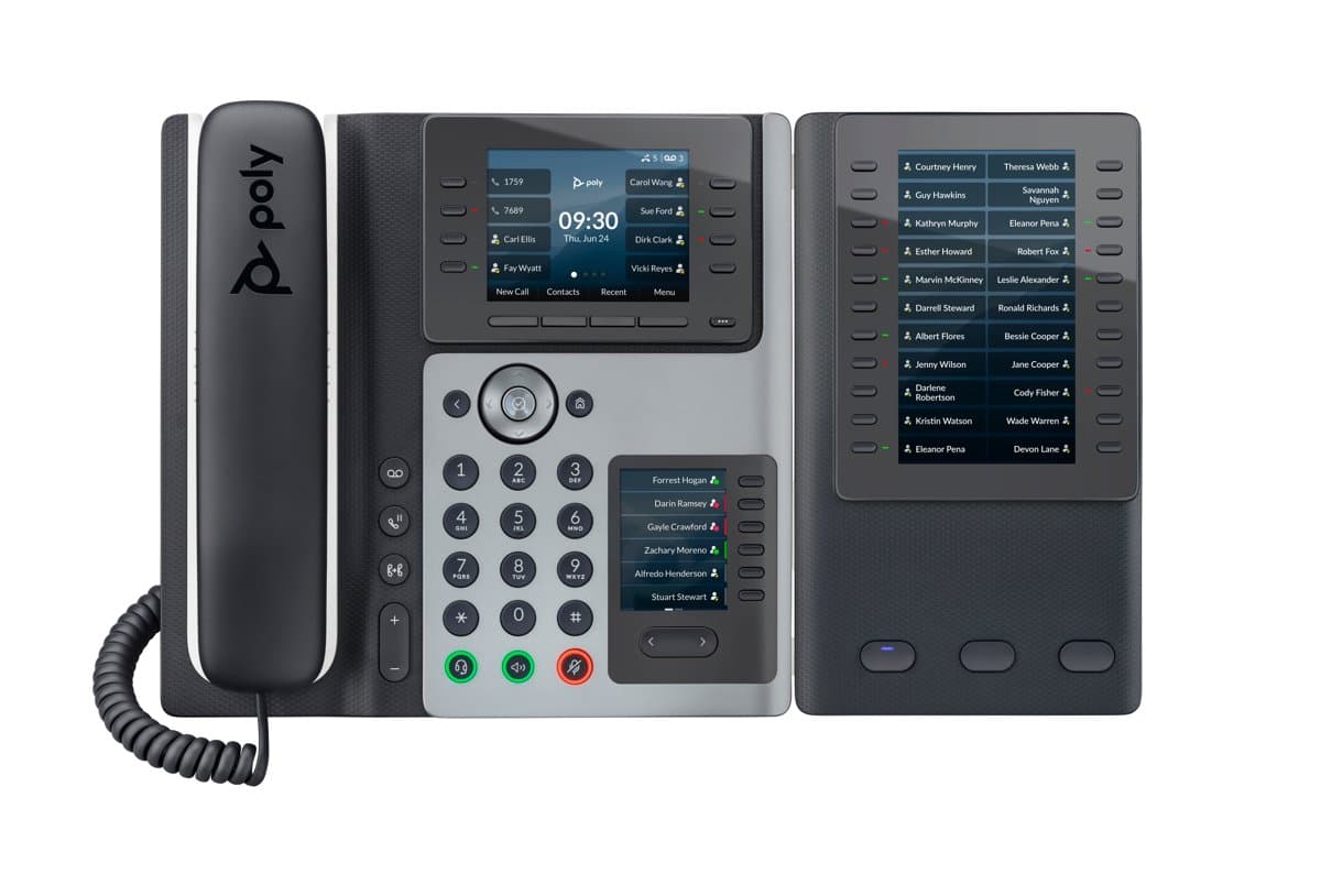 HP Poly Edge E400 IP Phone, 8 Lines, 3.5" IPS, PoE, Gigabit Ethernet