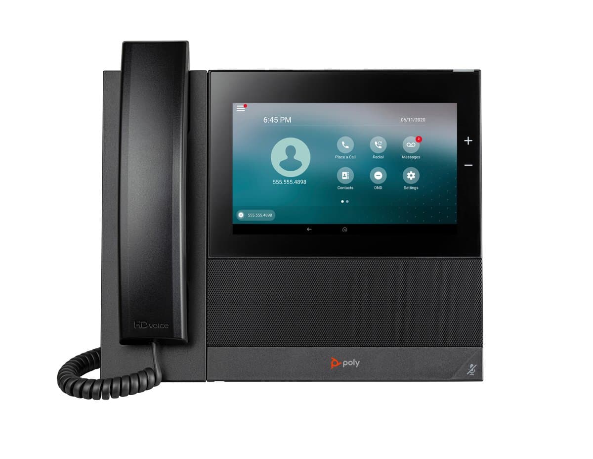 HP Poly CCX 600 Business Media IP Phone, Open SIP, PoE, 7" Color Touch, Wi-Fi + BT