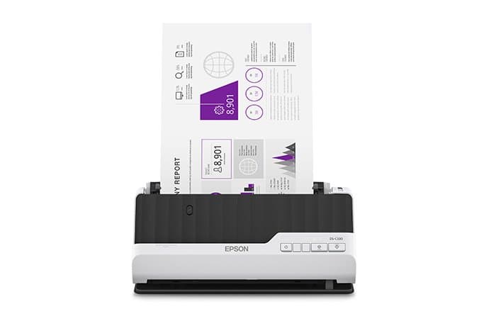 Epson DS-C330 Compact Sheet-Fed Scanner, 30 ppm/60 ipm, 20-Sheet ADF, CIS Sensor