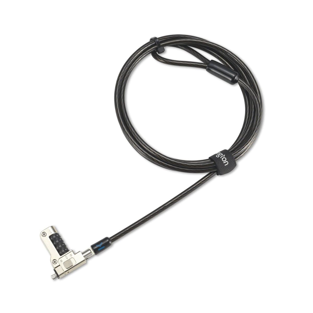 Kensington Slim N17 2.0 Combination Laptop Lock, Wedge-Shaped Slots, Resettable 4-Wheel, Carbon Steel Cable, 5-Year Warranty