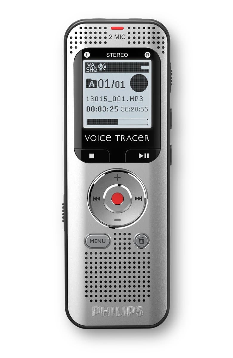 Philips Voice Tracer DVT2015, 8GB Memory, MP3/WAV, 2370h Max Recording