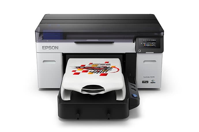 Epson SureColor F2270 Direct-to-Garment Printer, 1200×1200 DPI, 5-Color, Hybrid