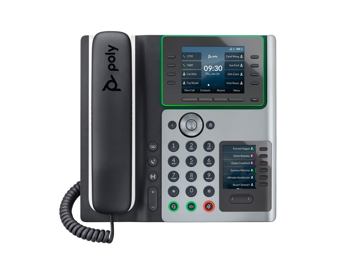 HP Poly Edge E450 IP Phone, 8 Lines, 3.5" Display, Gigabit Ethernet, PoE