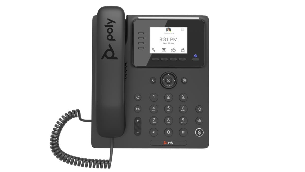 HP Poly CCX 350, Teams-Enabled IP Phone, PoE, 2.8" LCD