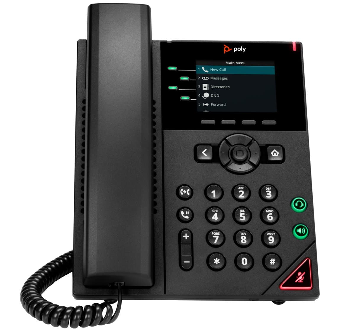HP Poly VVX 250, 4-Line IP Phone, PoE-Enabled, 2.8" LCD Display