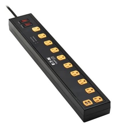 Eaton 10-Outlet Surge Protector, 2 USB, 10ft Cord, Black