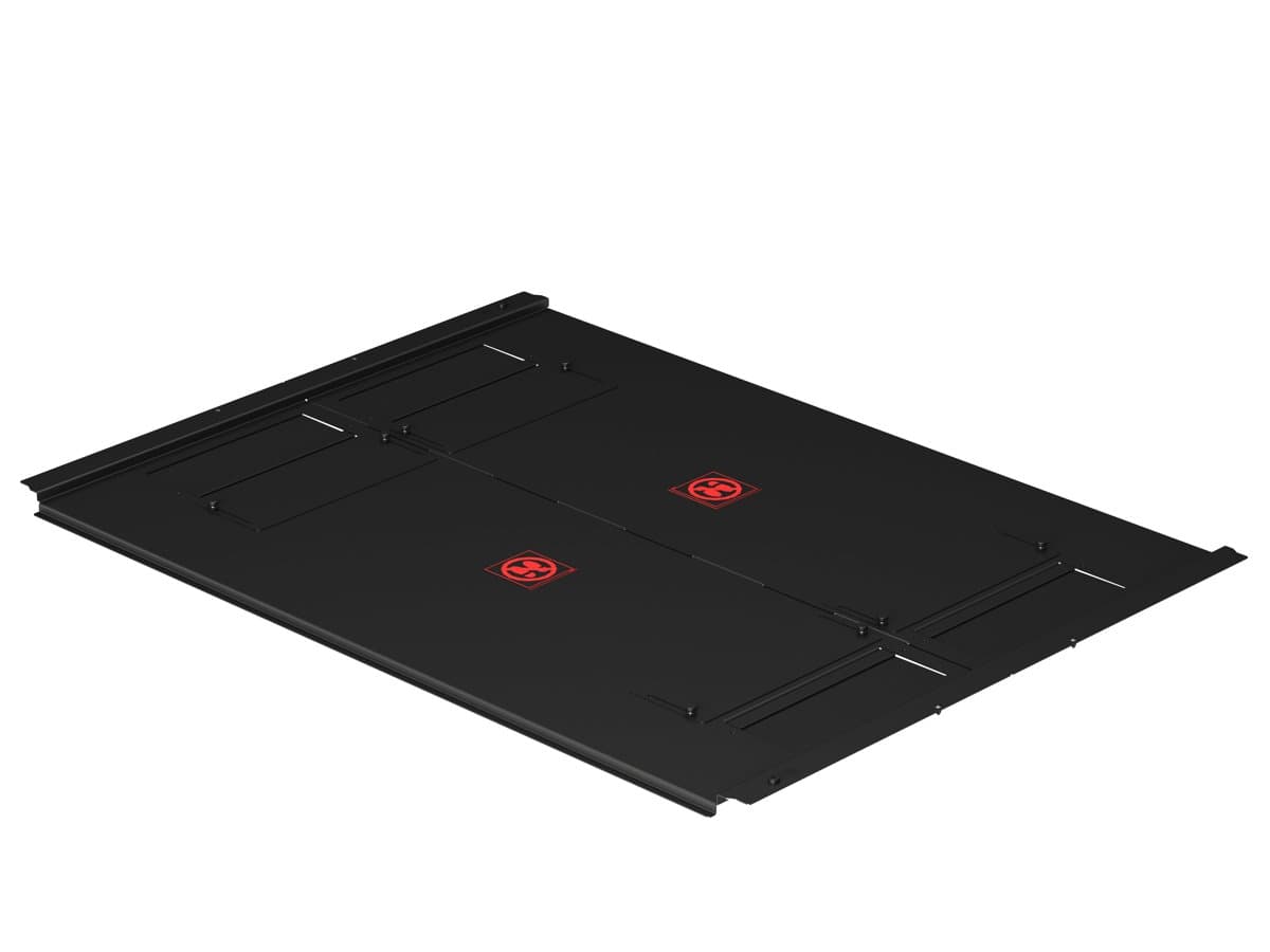 Vertiv VRA6040 Rack Bottom Panel, 800×1200mm, Steel, Cable Pass-Through, Black