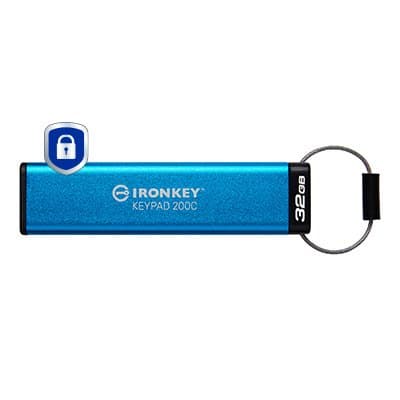 Kingston IronKey Keypad 200C, 32GB USB-C, FIPS 140-3 Level 3, AES-256, 145 MB/s