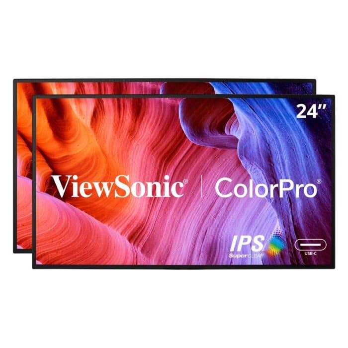 Viewsonic VP2468a_H2, Professional Monitor Dual Pack, 24" Full HD, USB-C 65W