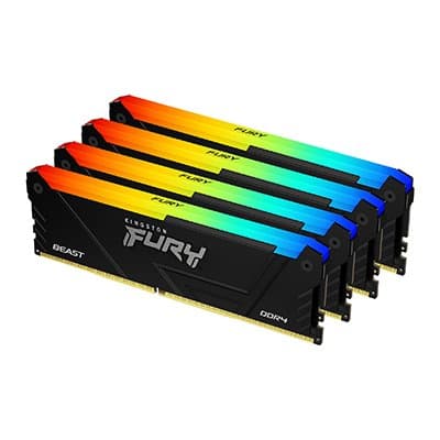 Kingston FURY Beast DDR4 RGB, 64GB, 3200MT/s, CL16, 4×16GB
