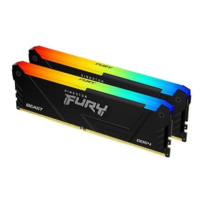 Kingston FURY Beast RGB, 64GB Kit (2×32GB), 3600MT/s, CL18, DDR4